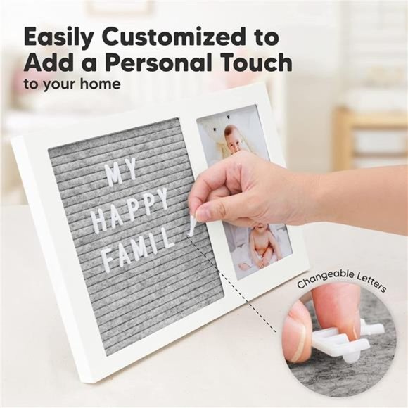 Baby Picture Frame, Ultrasound Picture Frames with Felt Letterboard - Sonogram - Picture 5 of 7